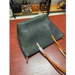 Thickened vegetable-tanned leather horizontal tote bag